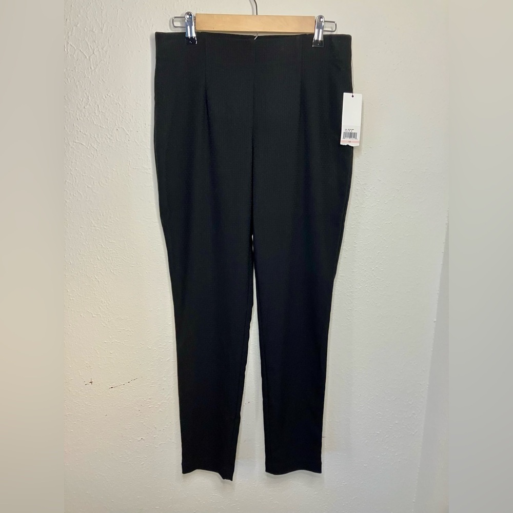 NWT Black Calvin Klein Dress Pants Pull On Stretch Black Size 10